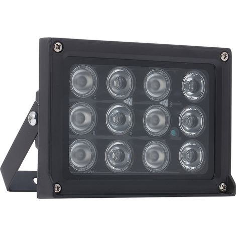 Iluminación infrarroja adicional con 12 LED, ángulo amplio de 50°, grado de protección IP65, para cámaras de vigilancia – aluminio, 472 g, 12 V CC – alcance de 50 m, 850 nm – conmutación automática dí (1/5)