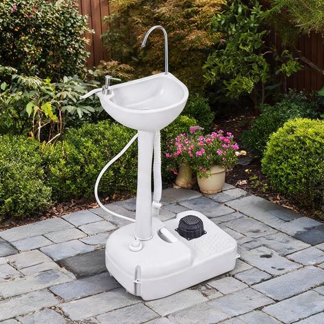 Lavabo portatif 51 x 33,5 x 103 cm avec roulettes et réservoir (1/5)