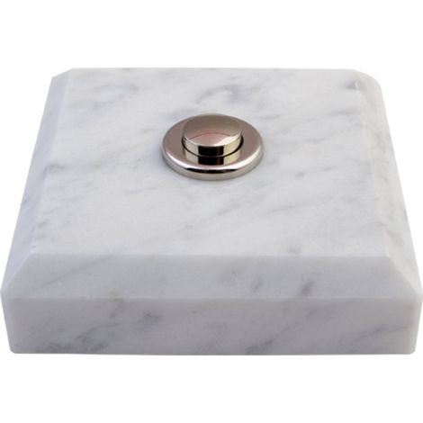 Sonnette Evora filaire marbre blanc bouton chrome