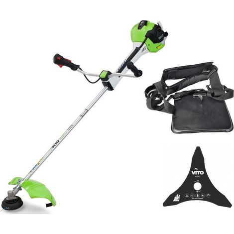 Debroussailleuse thermique 43 Cm3 Moteur 2T 1,6CV + Lame 3 dents + Bobine de fil + Harnais de portée VITO