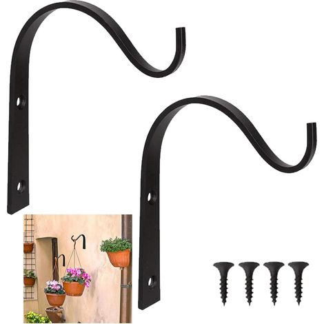 CCYKXA Wall-Mounted Plant Hanger - Metal Garden Hook - Iron Flower Holder - 2 Pieces (1/5)