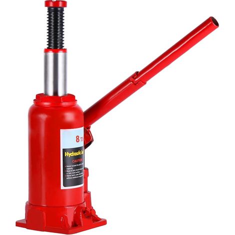 Cric Bouteille hydraulique 8T (Hauteur de Levage 200-340 mm), Rouge, Small (1/5)