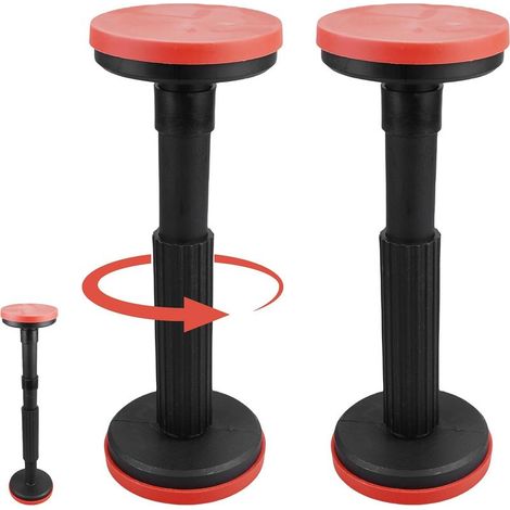 Lot de 2 barres de support télescopiques réglables de 18 à 45 cm - Supporte jusqu'à 400 kg - Supports télescopiques pour armoire, canapé, armoires murales, armoires de salle de bain - Noir (1/5)