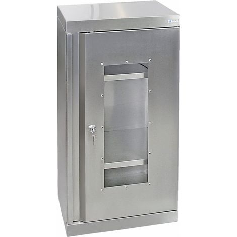 Stumpf Edelstahl-Sichtfensterschrank Cabinox, 900x450x400mm, 2 Fachböden