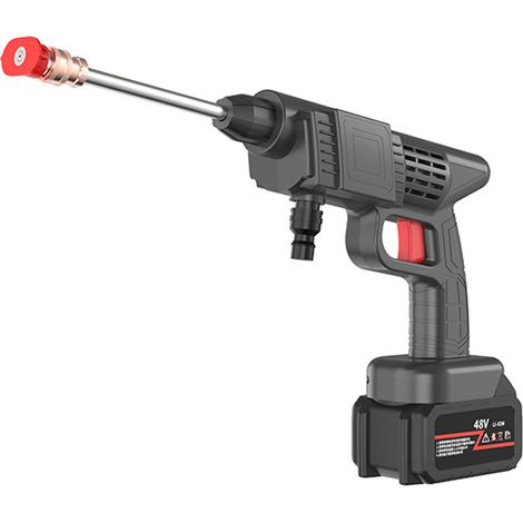Pistola limpiadora de coches de alta presión inalámbrica, limpiadora de alta presión portátil con 1 batería recargable de 48 V. (1/4)