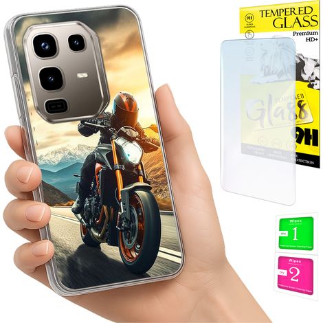 Custodia per Infinix Note 50 Pro 4G, cover posteriore con vetro 9H. (1/5)