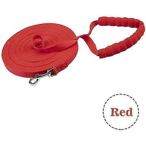 Laisse longue pour chien de 3 m, 6 m, 10 m, 15 m, 20 m et 30 m, pour petits, moyens et grands animaux de compagnie, avec poignée en éponge rouge, idéale pour l'extérieur et l'éducation. (1/5)