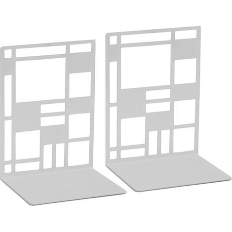 Set di 2 fermalibri decorativi in ferro a forma di L. Fermalibri in metallo traforato. Antiscivolo e antiruggine, ideali per casa, ufficio e altro ancora. (1/5)