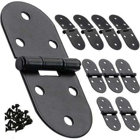 Folding hinge 80x30 mm, pack of 10 - 180 degrees, suitable for wood, ideal for home, office and DIY projects. (1/5)