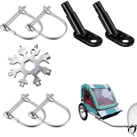 Attache Remorque Vélo Kit Complet 2 Crochets + 4 Vis de Sécurités + Outil Multifonction - Résistant + Facile à Installer + Universel - Accessoires Vélo (1/5)