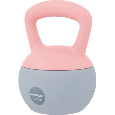 Pesa Rusa Kettlebell 12 kg Relleno de Arena Metálica Mango Antideslizante 21x21x30 cm