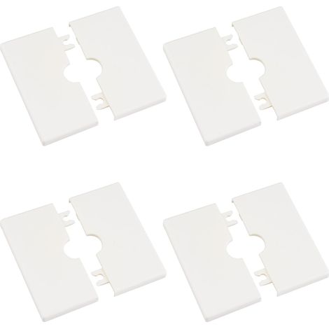 Couvre-tuyaux muraux, 4 pièces 16mm Plaques d'écusson carrées en plastique auto-adhésives Couvre-trous muraux pour câbles Couvre-trous décoratifs pour tuyaux pour décoration (Blanc nacré) (1/5)