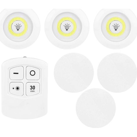 Dimmbare COB-LED-Unterbauleuchte mit Fernbedienung für Küchenschränke und -regale – Weißes ABS, 9 cm x 3 (1/5)