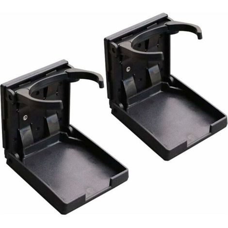 Porte-gobelet universel réglable pour voiture, camion et bateau – 2 pièces noires pliables et compatibles avec tous les récipients (1/5)