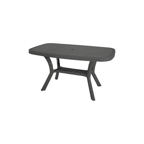 TAVOLO OTELLO RATTAN 140X82XH72CM ANTRACITE