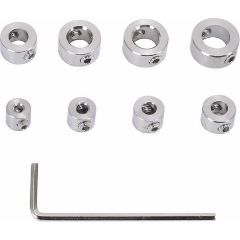 Bohrtiefenanschlag, 8-teilig, Edelstahl, robuster Ringbohrtiefenanschlag mit Innensechskantschlüssel, 3–10 mm Ringbohrerpositionierer (1/5)