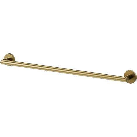 Colore Orbit Brushed Brass 600mm Wall Mounted Single Towel Rail (1/5)