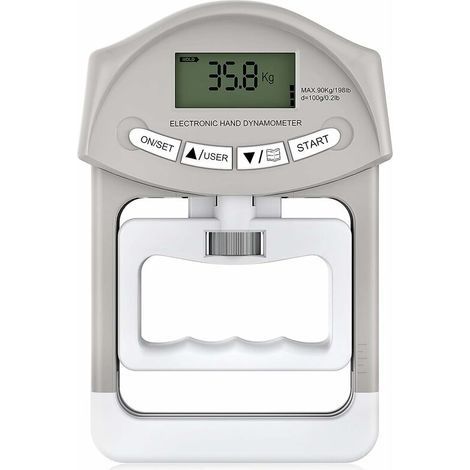 Dynamomètre à main électronique 90 kg / 200 lbs Capacité de préhension avec 19 jeux de disques individuels (1/5)