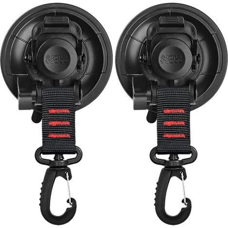 2 supporti a ventosa con chiusura in velcro girevole a 360°, ganci a ventosa per il fissaggio di tende per auto, ganci a ventosa per auto (1/5)