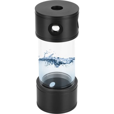 Serbatoio di liquido nero trasparente per raffreddamento ad acqua grande capacità per prestazioni migliorate materiale PMMA e POM resistente a prova di perdite e di facile manutenzione.