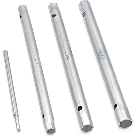 4PCS jeu de clé à pipe cle tube clés à bougie cle robinet avec tommy bar, 8-9 10-11 12-13mm jeu de clés métriques (1/4)