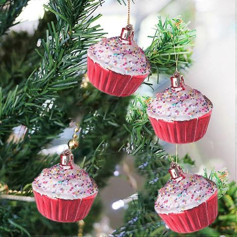 AURA Weihnachtsbaumschmuck, Hängende Weihnachtsdekoration, Hängende Weihnachtsdekorationen, Originelle Ornamente, Kleiner Anhänger, (Kuchen) (1/5)