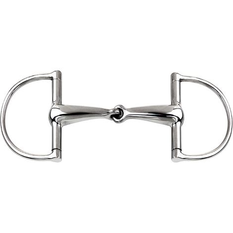 13,5 cm: Filetto a D snodato in acciaio inox con imboccatura vuota 21 mm