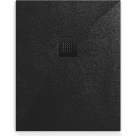 Swiss Aqua Technologies B-Way Plato de ducha rectangular 100x80cm con sifón, en mármol fundido, Negro (SATALEK10080-S) (1/4)