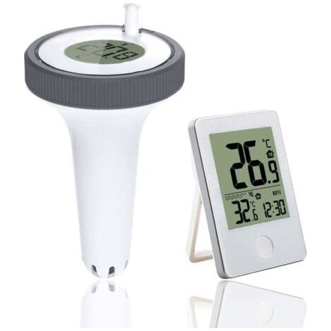 Thermomètre de piscine numérique flottant de précision, facile à lire, pour piscines, bassins, baignoires, jacuzzis et aquariums (1/4)