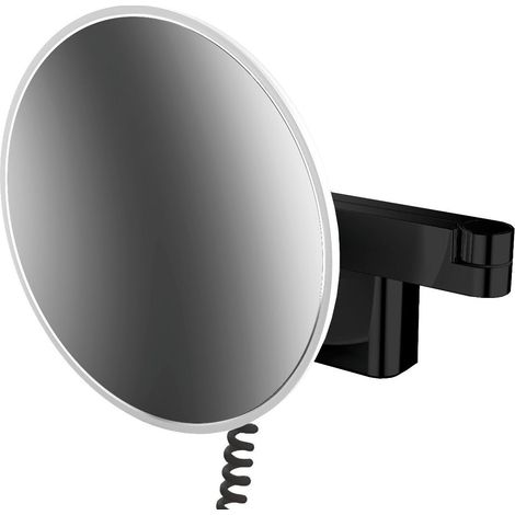 Miroir cosmétique et de Rasage à LED sur Bras articulé Double articulé, Miroir cosmétique Rond avec éclairage à Montage Mural, Miroir grossissant à intensité Variable (x5) (1/5)