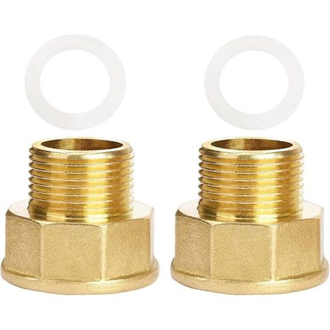 Adaptateur de Gaz, 1/2 vers 3/4 pour Cuisinière à Raccord Tuyauterie en Laiton avec Bague d'étanchéité - mâle 1 femelle (1/5)