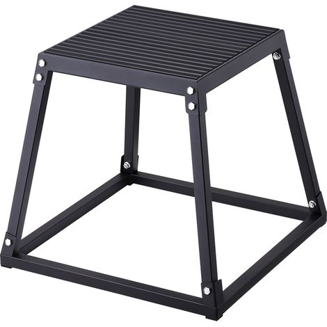 Boîte de Pliométrie 458 mm Plateforme Pliométrique Antidérapante Charge 227 kg Boîte à Saut Musculation Fitness Crossfit pour Entraînement Pliométrique Step-up Pompe Squat Gym Domicile Noir (1/5)