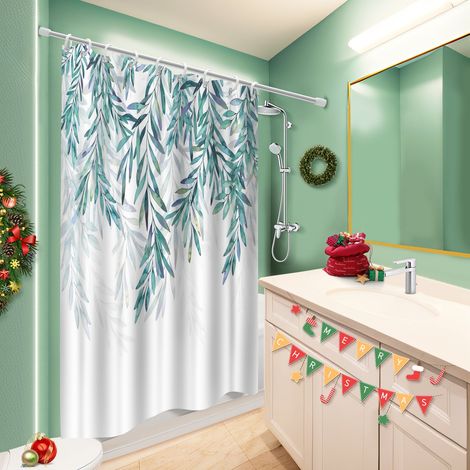 Rideau douche imperméable polyester 180x180 Élégant polyester pour salle de bain pour baignoire d’angle (1/5)
