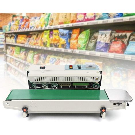 Kontinuierliche Versiegelungsmaschine Band Sealing Machine Sealer Siegelmaschine Plastiktüte Sealer 500W FR-900 für Plastikbeutel