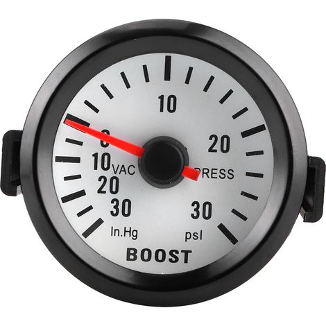 Manomètre universel boost pression turbo vacuum 0-30 PSI 12V cadran LED bleu 52mm pour auto et moteur (1/5)