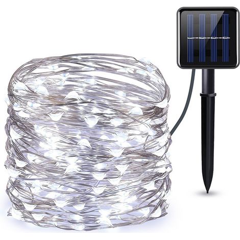 LED Guirlande Solaire Extérieure, 20M Guirlande Lumineuse Solaire IP65 Etanche Lampe Décorative Solaire pour Jardin d'été, Patio, Tente, Mariage Bluedeer (1/5)