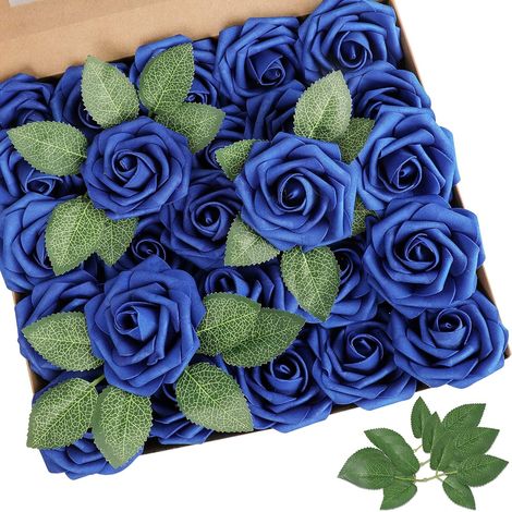 Roses artificielles rouges (25 ou 50 pièces) avec tige, aspect réaliste, pour bouquets de mariage, centres de table, compositions florales, fêtes, baby showers et décorations intérieures. (1/5)