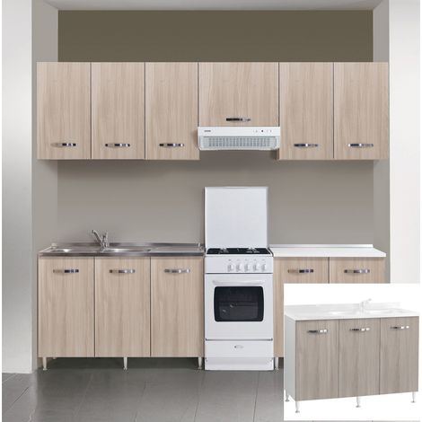 1PZ KIT CUCINA BASE 3 ANTE 120X50XH85 CM SENZA LAVELLO OLMO (1/2)