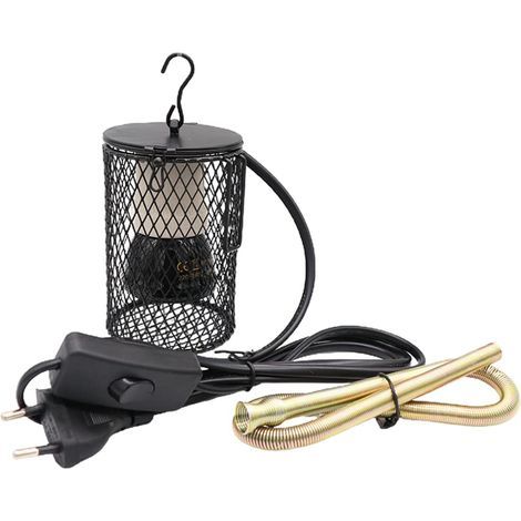 50-Watt-Wärmelampe mit Lampenschirm, Infrarot-Wärmelampe mit Keramiklampenschirm für Schildkröten, Papageien, Echsen, Vögel, Winterheizung (1/5)