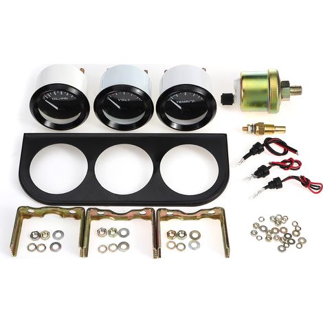2'' Bezel Voltmeter & Water Thermometer & Oil Pressure Electrical Gauge 52mm (1/5)