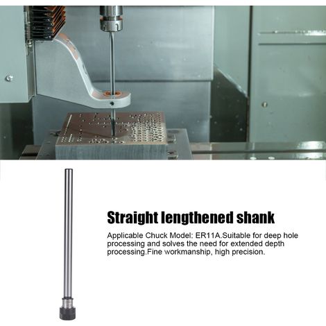 Porte-pince ER11A 150L à queue droite pour fraiseuse, rallonge porte-outil CNC, pince de serrage précision (1/5)