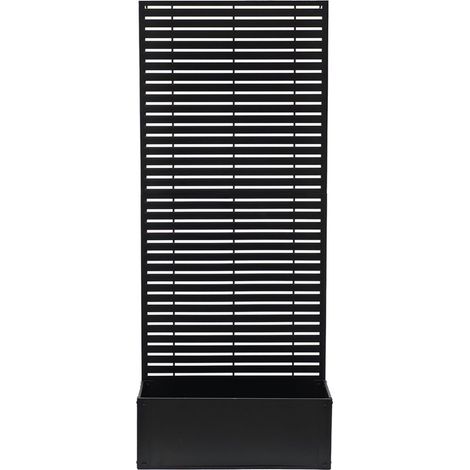 Fioriera con Spalliera in Metallo Nero Pannello Divisorio Giardino Traliccio per Rampicanti  Frangivento Fioriera Verticale Balcone Alta CM 180 X60 Acciaio Trattato Esterno Moderno