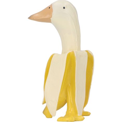 Statuette de canard banane, ornement décoratif mignon et amusant en résine pour la maison, le jardin, la terrasse, le bureau, jaune (1/5)