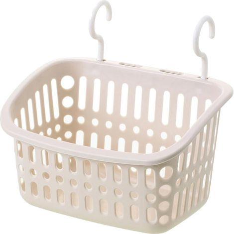 Panier Suspendu Sous Meuble - Panier de Rangement pour Cuisine Armoire Salle de Bain Placard Chambre - PP Blanc - 27,5 x 20,5 x 17 cm - 1 Pièce (1/5)