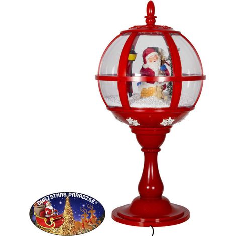 Schneiende LED Tischlaterne 60cm - Weihnachtliche Santa Claus Laterne (1/2)