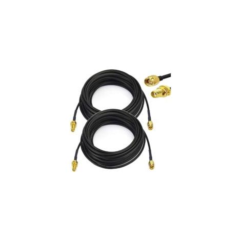 2-teiliges 3 m SMA-Kabel, SMA-Stecker, SMA-Verlängerung, RG174 SMA-Kabel für LTE 0 3G-Antenne - Crezuo (1/4)