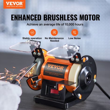 Touret à Meuler 50 W Moteur sans Balais Polisseuse d’Établi 2980 tr/min avec 3 Meules 100+ Accessoires Machine de Polissage Fin et… (1/5)