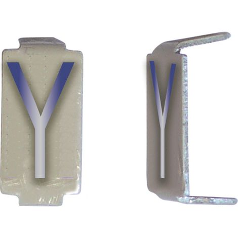 Lot 25 lettres Y 6x11 Alu ivoire/bleu MICHAUD CD046