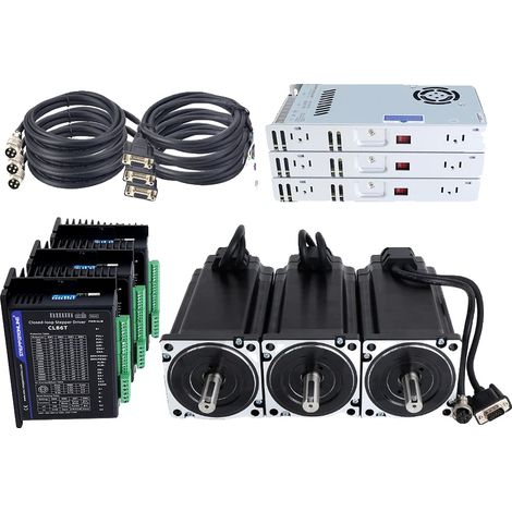 Kit motore passo-passo a circuito chiuso, coppia di tenuta 12 Nm, corrente 6 A, risoluzione encoder 1000 PPR, dimensioni telaio 86 x 86 mm (1/5)