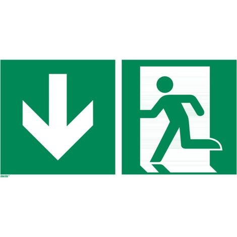 Signaux de secours Sortie de secours vers le bas, Type: 12400